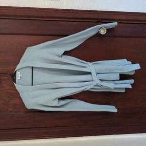 Haven Well Within Baby Blue Super Soft Long Sleeve Belted Open Cardigan Size Med